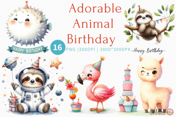 Adorable Animal Birthday Watercolor Illustrations Review