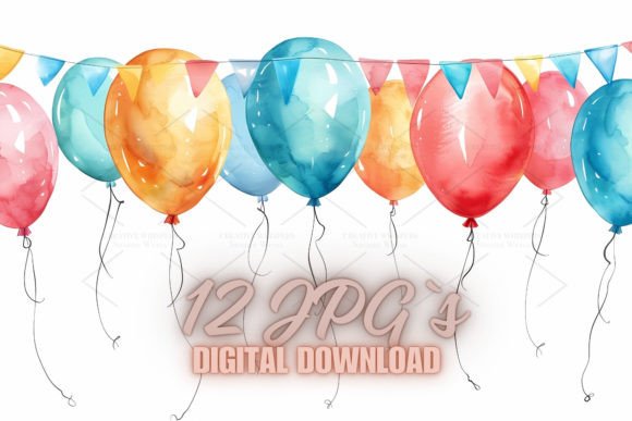Balloon Bunting Watercolor JPG 7S-21 Review