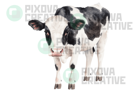 Cow Calf Watercolor Graphic PNG for Brand Illustrations