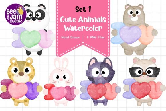 Cute Animal Designs: Watercolor PNG Illustrations