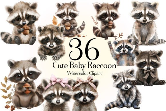 Cute Baby Raccoon Illustrations: PNG Bundle Review