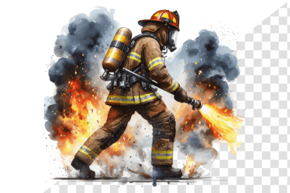 FireGuard Watercolor Clipart: Illustrations for Crafters