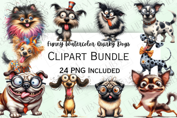 Funny Watercolor Quirky Dogs Illustrations Review