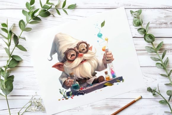 Gnome Lab Watercolor Clipart: Illustrations for Branding