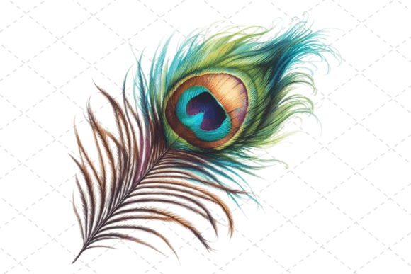 Peacock Fiesta Watercolor Feather Illustrations