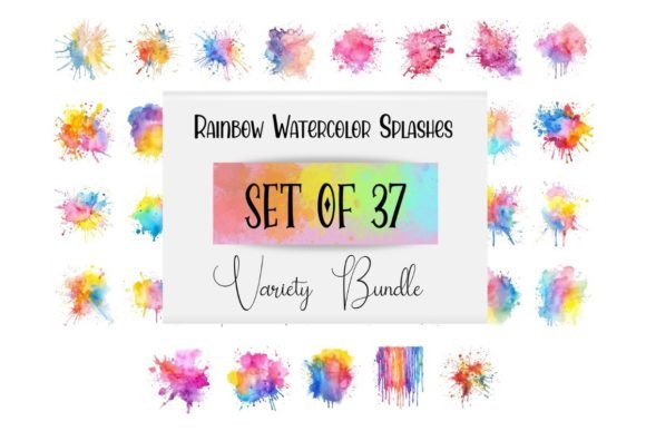Reviewing 37 Rainbow Watercolor Splashes for Embroidery