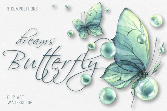 Turquoise Butterflies Illustrations for Editorial Design