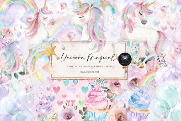 Unicorn Magical Watercolor Clipart Illustrations Review