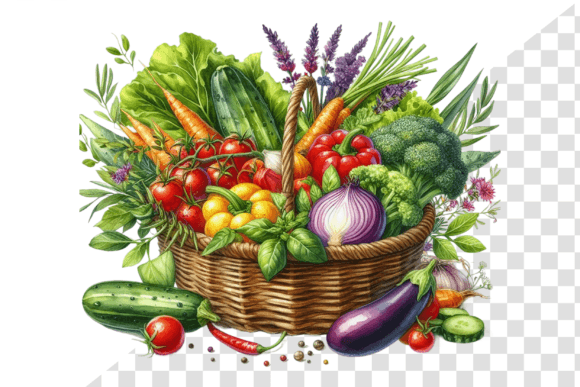 Veggie Basket Clip Fresh Watercolor Review