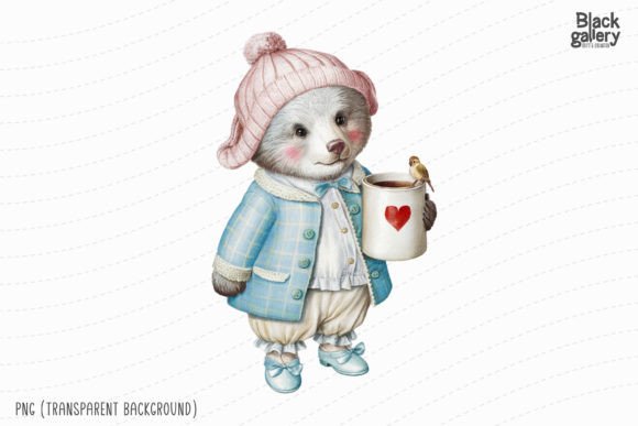 Watercolor Animal Character PNG for Illustrations