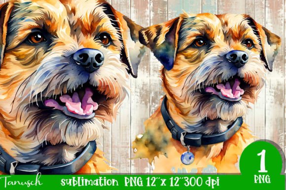Watercolor Border Terrier Sublimation Illustrations Review