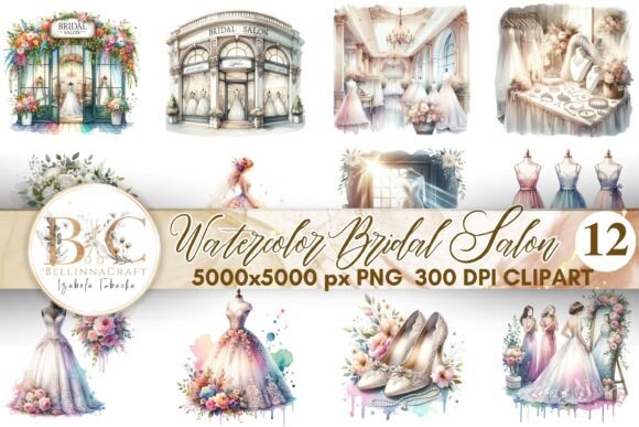 Watercolor Bridal Salon Clipart: Illustrations Review