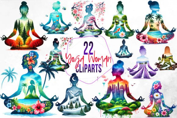 Watercolor Female Yoga Sublimation Illustrations Review