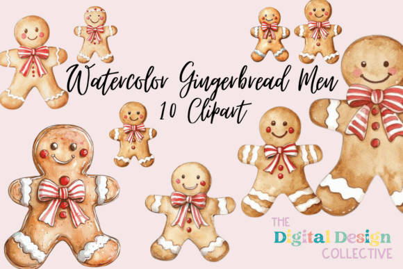 Watercolor Gingerbread Men Clipart Illustrations Review
