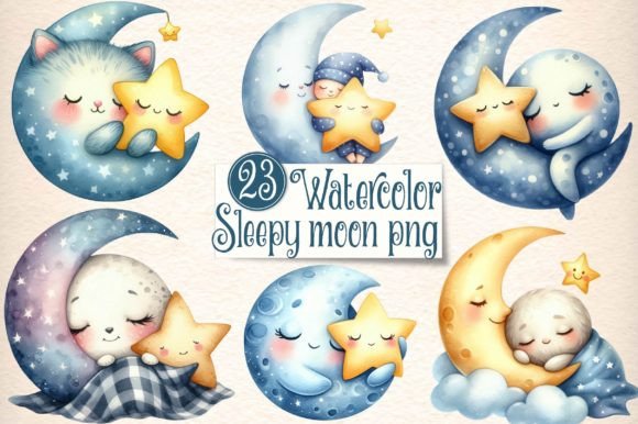 Watercolor Sleepy Moon Clipart: An Embroidery Review
