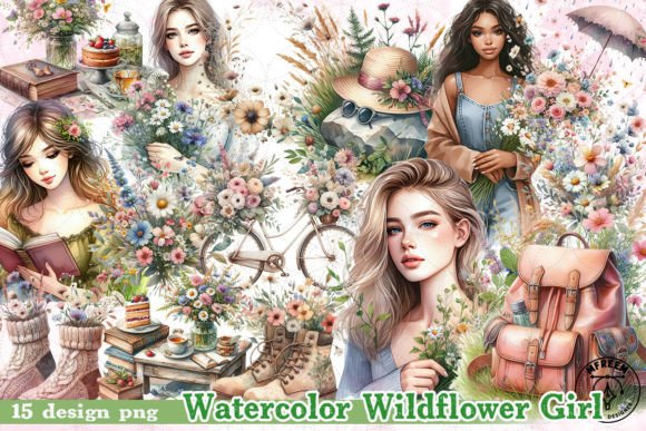 Watercolor Wildflower Girl Clipart PNG: Illustrations Review