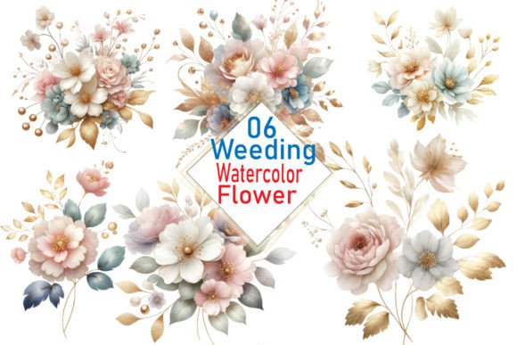 Wedding Watercolor Flower Clipart: Illustrations for Branding